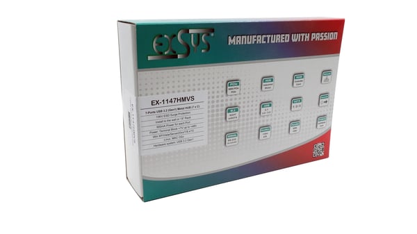 Miniatyrbild 2 av 5: EXSYS EX-1147HMVS gränssnittshubbar USB 3.2 Gen 1 (3.1 Gen 1) Type-C Svart