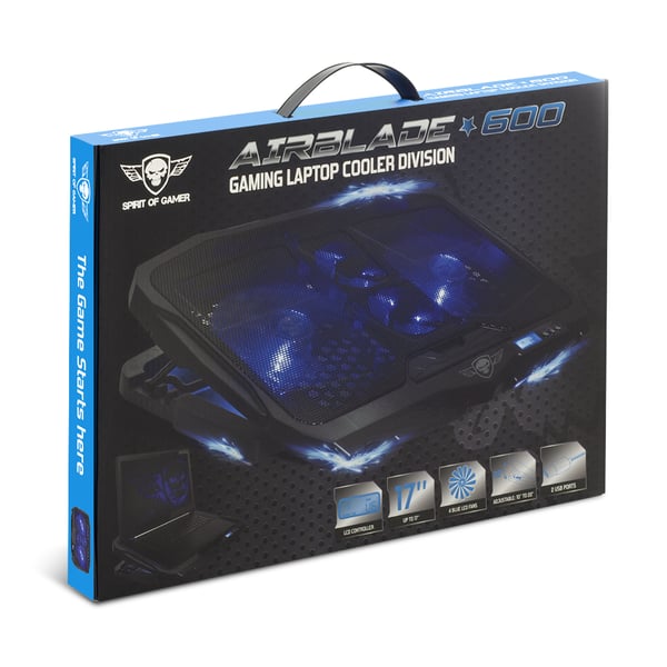 Miniatyrbild 7 av 11: Spirit of Gamer Airblade 600 kylningsdynor för bärbara datorer 43,2 cm (17") 1500 RPM Svart, Blå