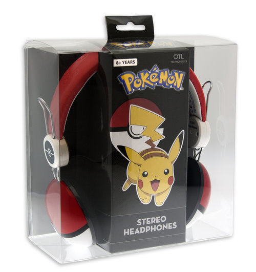 OTL Technologies Pokémon Pokeball Hörlurar Kabel Huvudband Musik Röd
