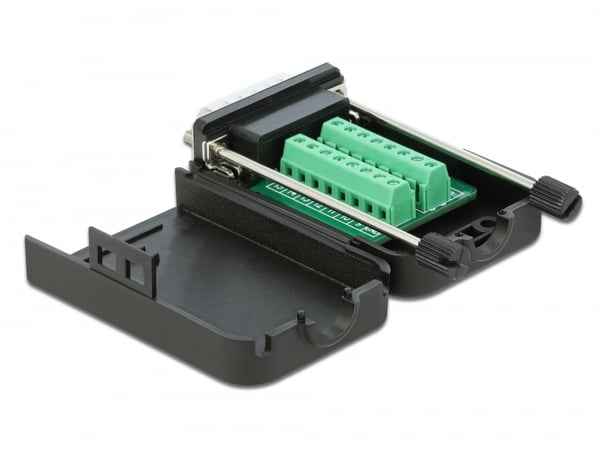 DeLOCK 66566 kabel kønsskifter serial Sub-D15 16 pin terminal block Sort