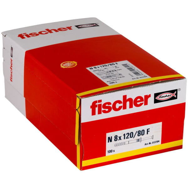 Miniatyrbillede 2 af 7: Fischer 513704 skrueanker og vægudtag 100 stk Skrue og vægstiksæt 120 mm