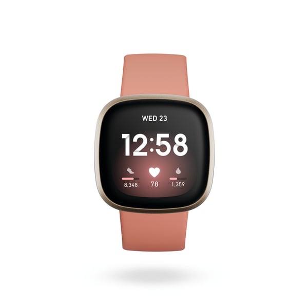 Fitbit Versa 3 4,01 cm (1.58") AMOLED 40 mm Digital Berøringsskærm Guld Wi-Fi GPS (satellit)