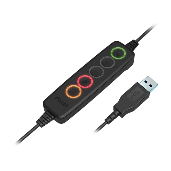 Axtel VOICE UC40 stereo USB-A Kuulokkeet Langallinen Pääpanta Toimisto/puhelukeskus USB A-tyyppi Musta