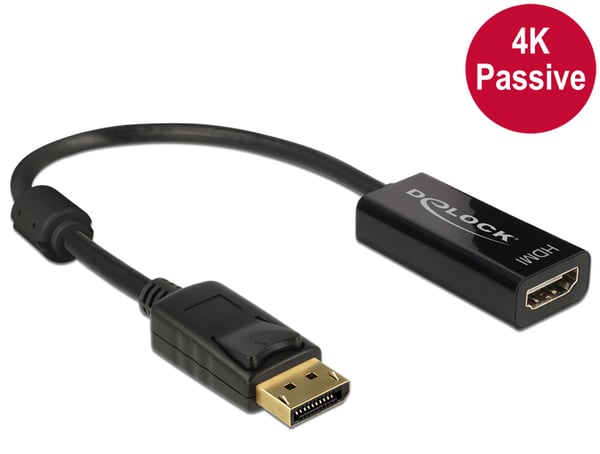 Miniatyrbillede 2 af 2: DeLOCK 62609 videokabel adapter 0,2 m DisplayPort HDMI Sort