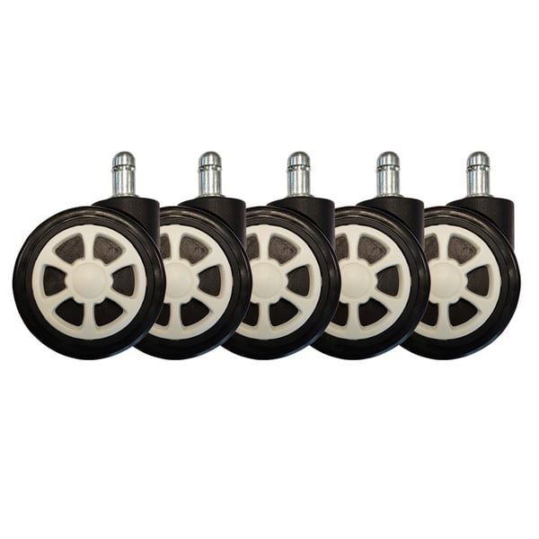 LC-Power LC-CASTERS-3BW del till kontors- och datorstol Svart, Vit Plast, Gummi Svängbara hjul