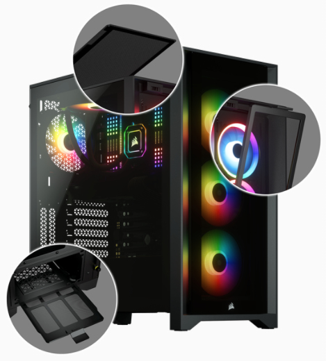Corsair iCUE 4000X RGB Midi Tower Svart