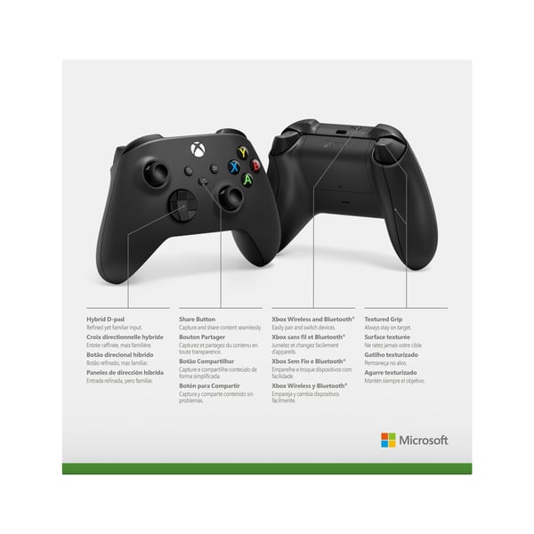 Pikkukuva 4 / 5: Microsoft Xbox Wireless Controller Black Musta Bluetooth/USB Pad-ohjain Analoginen/Digitaalinen Xbox One, Xbox One S, Xbox One X