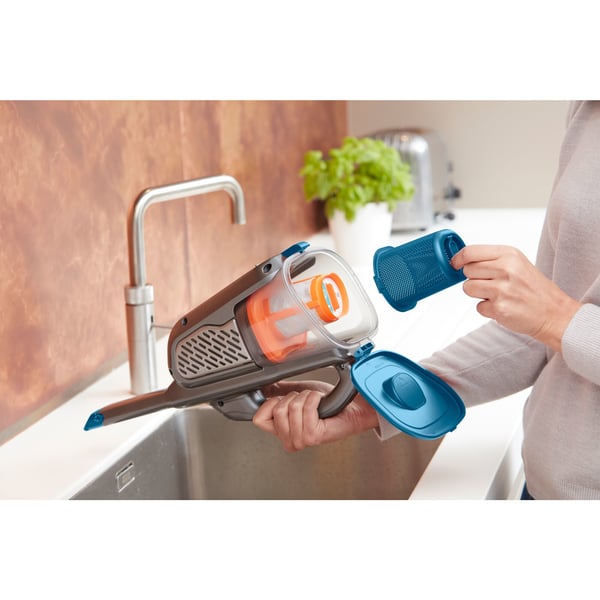 Miniatyrbillede 22 af 32: Black & Decker BHHV520BF-QW håndholdt støvsuger Blå, Sølv, Titanium Poseløs