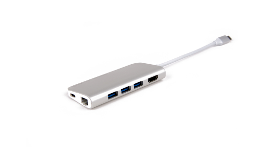 Miniatyrbillede 1 af 4: LMP 14368 dockingstation USB 3.2 Gen 1 (3.1 Gen 1) Type-C Sølv, Hvid