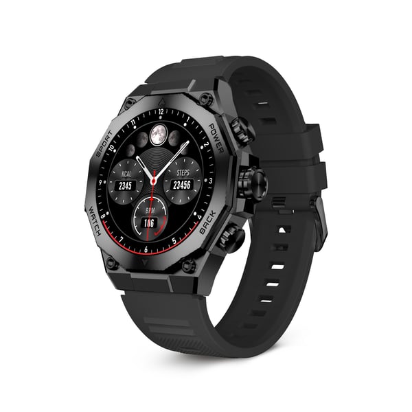 Pikkukuva 3 / 12: Ksix Titanium 3,63 cm (1.43") AMOLED 55 mm Digitaalinen 466 x 466 pikseliä Kosketusnäyttö Musta
