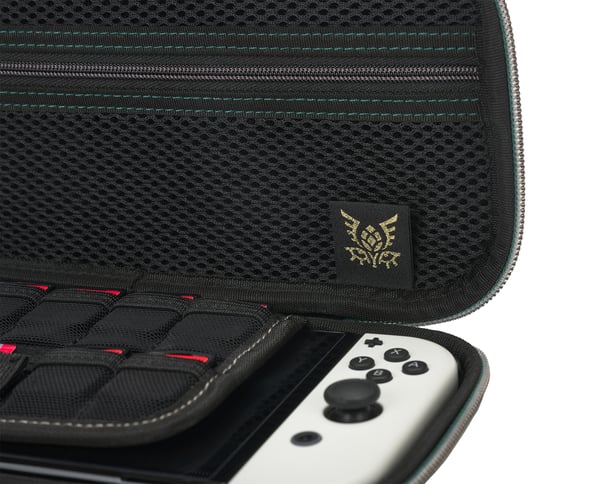 PowerA NSCS0207-01 kannettavan pelikonsolin suojakotelo Hardshell case -kotelo Nintendo Huopa, Kumi Musta, Kulta, Vihreä, Valkoinen