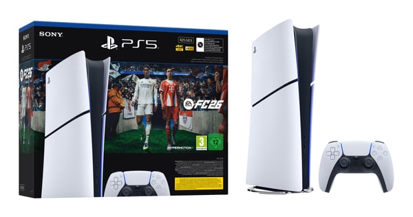 Pikkukuva 2 / 4: Sony PlayStation 5 Digital + EA Sports FC 26 Bundle 825 GB Wi-Fi Musta, Valkoinen