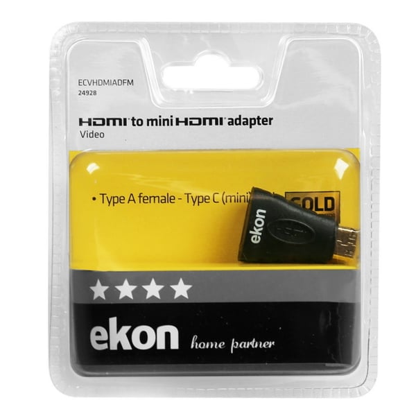 Pikkukuva 2 / 2: Ekon ECVHDMIADFM kaapelin sukupuolenvaihtaja Mini-HDMI HDMI Musta