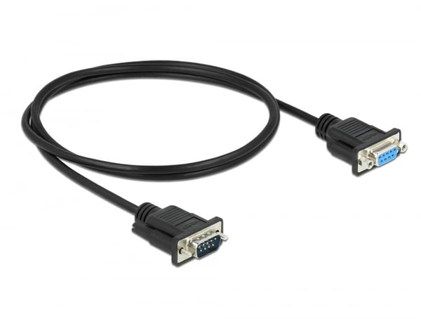 Miniatyrbillede 2 af 3: DeLOCK 86601 serielkabel Sort 1 m RS-232 Sub-D9
