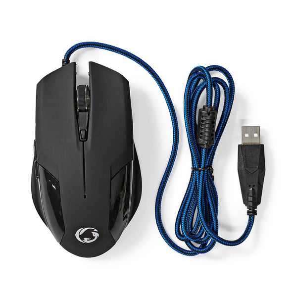 Nedis GMWD110BK mus Spil Højre hånd USB Type-A Optisk 7200 dpi