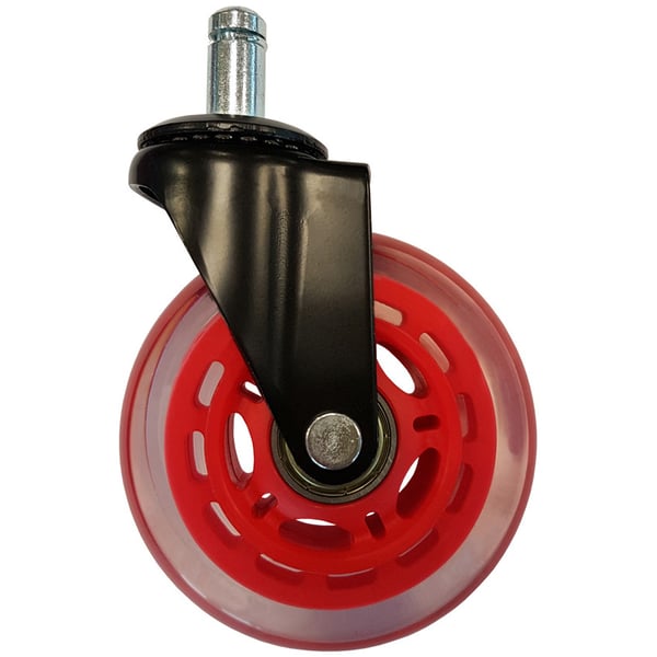 LC-Power LC-CASTERS-7BR-SPEED del till kontors- och datorstol Röd Plast, Gummi Svängbara hjul