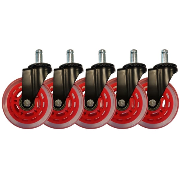 Miniatyrbild 2 av 4: LC-Power LC-CASTERS-7BR-SPEED del till kontors- och datorstol Röd Plast, Gummi Svängbara hjul