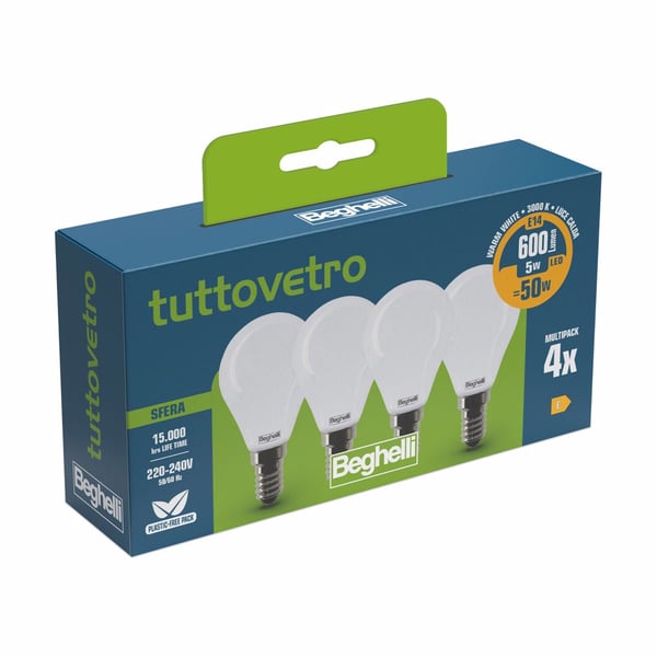 Miniatyrbild 3 av 3: Beghelli Tuttovetro energy-saving lamp Varmvitt 3000 K 5 W E14 E