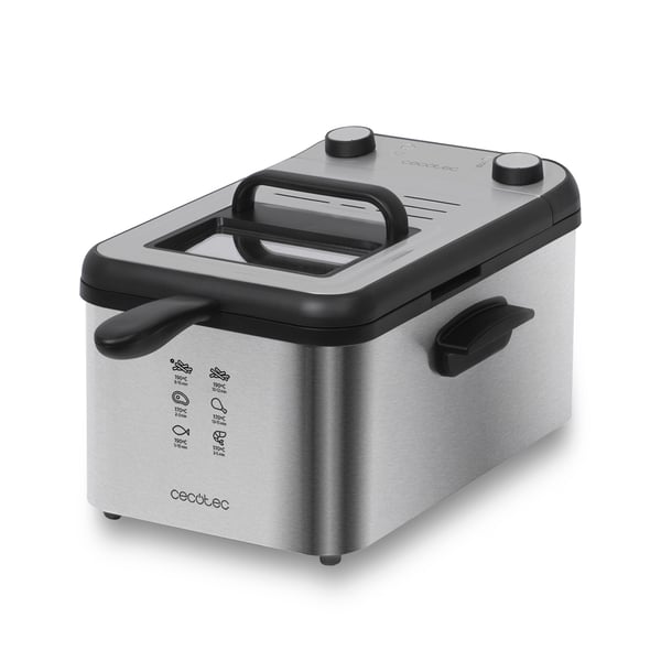 Cecotec CleanFry Infinity 3000 Enkelt 5,6 L Enkeltstående 2400 W Frituregryde Sort, Rustfrit stål