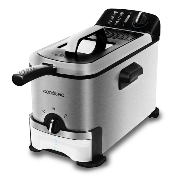 Cecotec CleanFry Infinity 3000 ProFilter Enkelt 3 L 2400 W Frituregryde Sort, Rustfrit stål