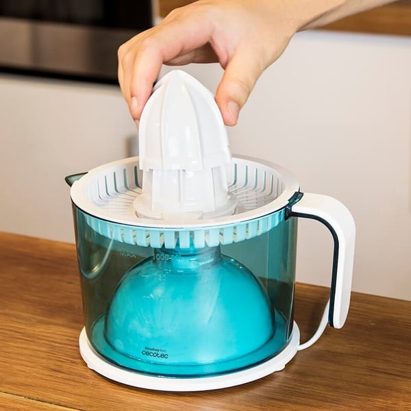 Cecotec ZitrusEasy Basic Handdriven juicepress 40 W Transparent, Turkos, Vit