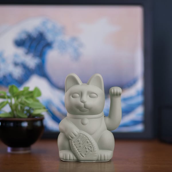 Pikkukuva 3 / 3: Donkey Products Lucky Cat koristepatsas & figuriini Harmaa Muovi