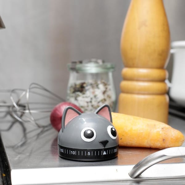 Miniatyrbillede 4 af 4: Kikkerland KT44 æggeur Mekanisk køkkentimer Grå