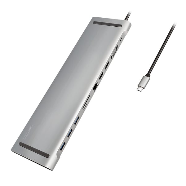 Pikkukuva 1 / 10: LogiLink-telakointiasema - USB-C 3.2 Gen 1 - 2 x HDMI, VGA