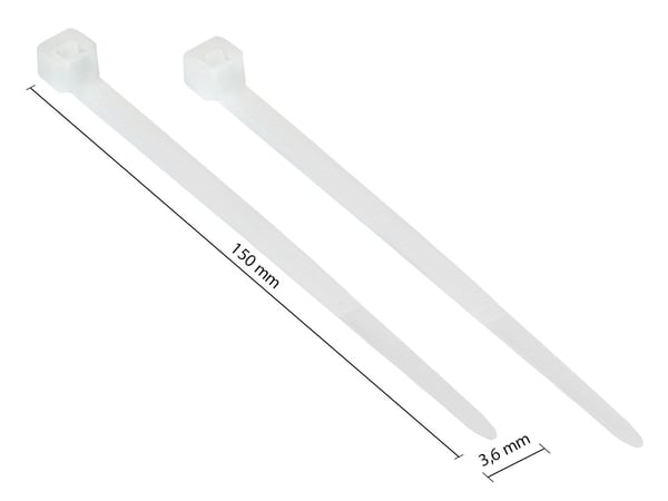 Miniatyrbild 1 av 2: Alcasa KAB-15T36 buntband Buntband med dubbla låshuvuden Nylon Transparent 100 styck