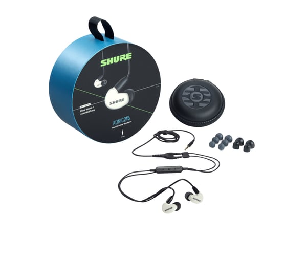 Miniatyrbild 4 av 4: Shure AONIC 215 Headset Kabel I öra Samtal/musik Translucent, Vit