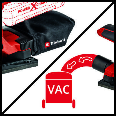 Miniatyrbild 4 av 4: Einhell TC-OS 18/187 Li Solo Rak minislipmaskin Svart, Röd