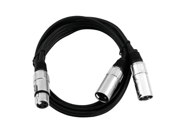 Miniatyrbillede 2 af 2: Omnitronic 30225204 lydkabel 1 m XLR (3-pin) 2 x XLR (3-pin) Sort