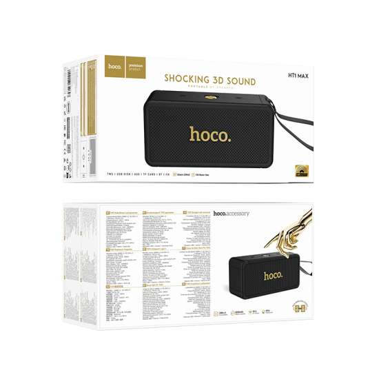 Miniatyrbild 2 av 6: Hoco HT1 Max Bärbar stereohögtalare Svart 40 W