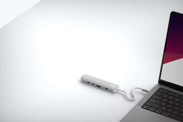 Pikkukuva 3 / 11: LINQ LQ49051 kannettavien tietokoneiden telakka ja porttitoistin Langallinen USB 3.2 Gen 2 (3.1 Gen 2) Type-C Harmaa, Valkoinen