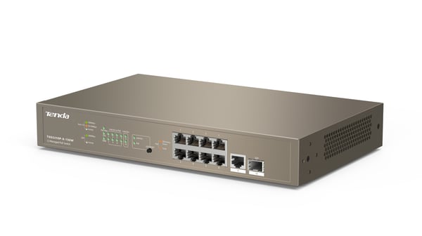 Tenda TEG5310P-8-150W netværksswitch Administreret L3 Gigabit Ethernet (10/100/1000) Strøm over Ethernet (PoE) 1U Grå Tenda TEG5310P-8-150W netværksswitch Administreret L3 Gigabit Ethernet (10/100/1000) Strøm over Ethernet (PoE) 1U Grå