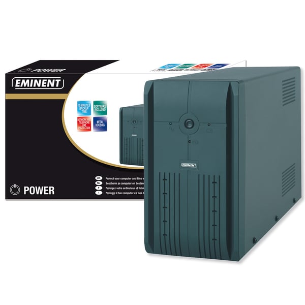 Eminent UPS 600VA UPS-virtalähde 0,6 kVA 360 W Eminent UPS 600VA UPS-virtalähde 0,6 kVA 360 W