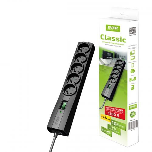 Miniatyrbillede 2 af 2: Ever CLASSIC 3m Sort 5 AC stikkontakt(er) 250 V
