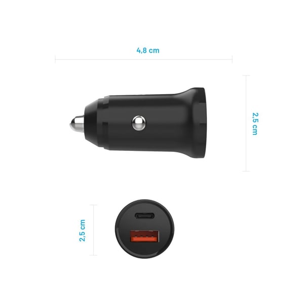 FIXED FIXCC20N-CU-BK oplader til mobil enhed Universel Sort Cigartænder Hurtig opladning Automatisk