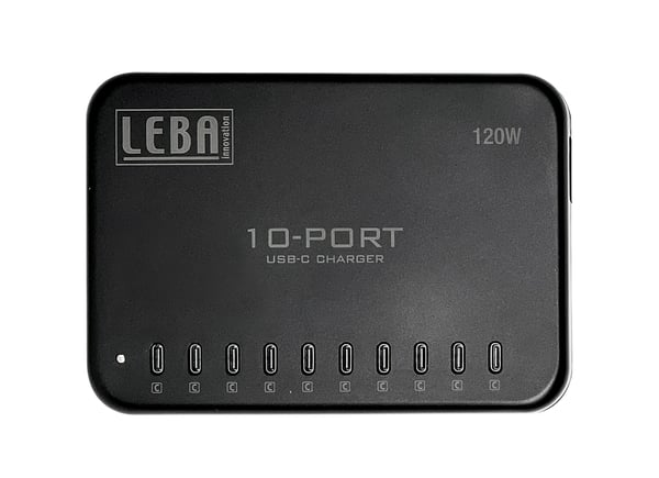 Miniatyrbild 1 av 5: LEBA Innovation NoteCharge NCHAR-UB10-SC mobilladdare Surfplatta, Universal Svart USB Snabb laddning inomhus