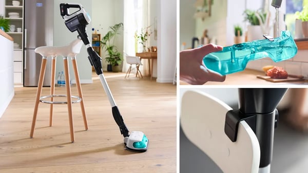 Miniatyrbillede 8 af 14: Bosch BSS712XHYG stav støvsuger & elektrisk kost 2-i-1 stangstøvsuger Batteri Dry HEPA Poseløs 0,3 L Turkisfarve, Sort, Sølv, Hvid 2,5 At