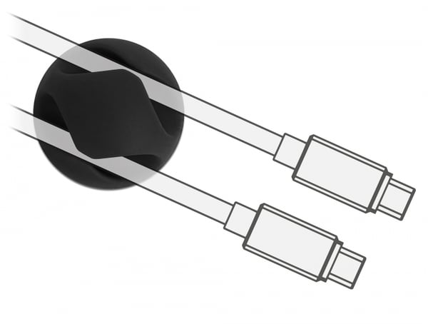 DeLOCK 18345 kabelorganisator Bord/Væg Kabelholder Sort 10 stk