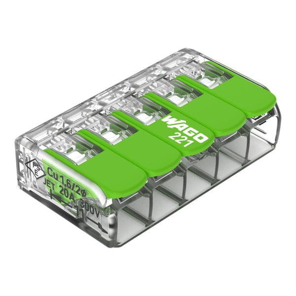 Wago 5-LEDERKLEMME 5X0,14-4MM *F* / WAGO 221-425 GREEN RANGE 221-425