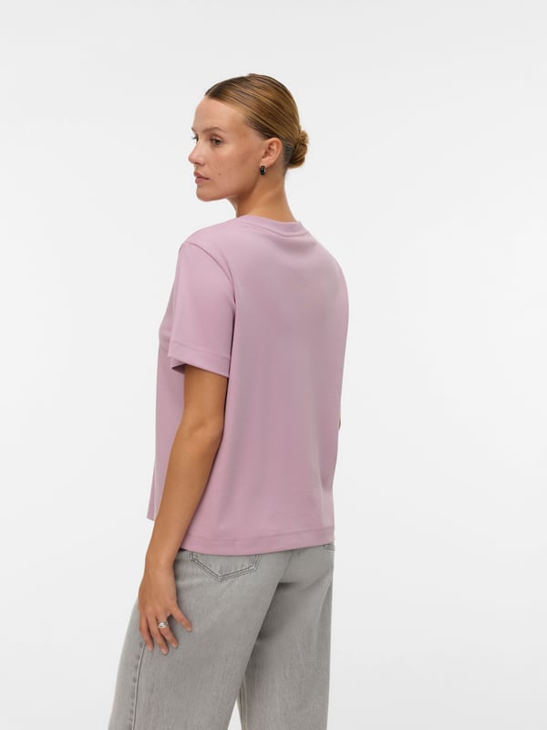 Vero Moda AWNAIMA T-Shirt,10294544,S Rund krave Kort ærme Bomuld