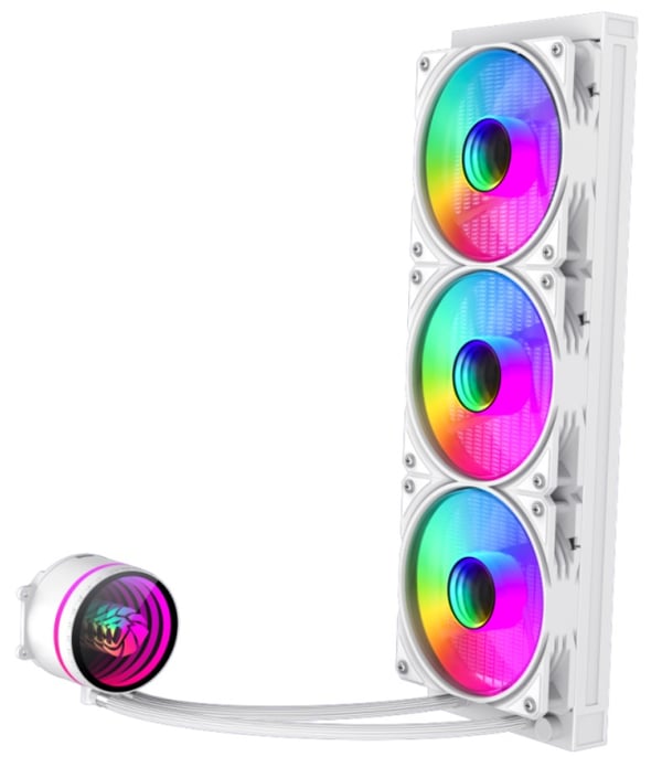 GameMax ICEBURG 360 INFINITY WH Computerkølesystem Processor Alt-i-en væskekøler 12 cm Hvid 1 stk