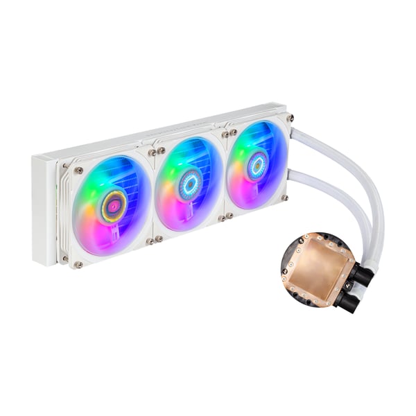 Miniatyrbillede 2 af 4: Cooler Master MasterLiquid PL360 Flux White Edition Computerkabinet Væskekølingssæt 12 cm Hvid