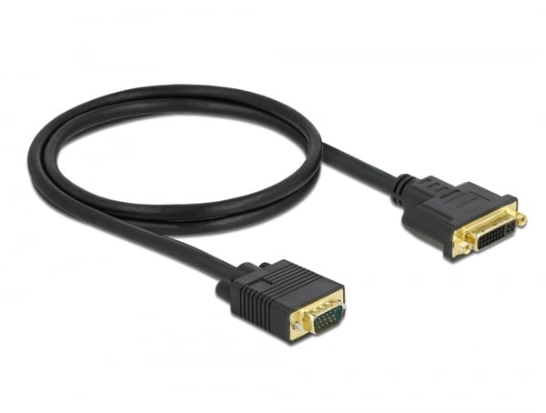 DeLOCK 86756 videokabel adapter 1 m DVI-A VGA (D-Sub) Sort