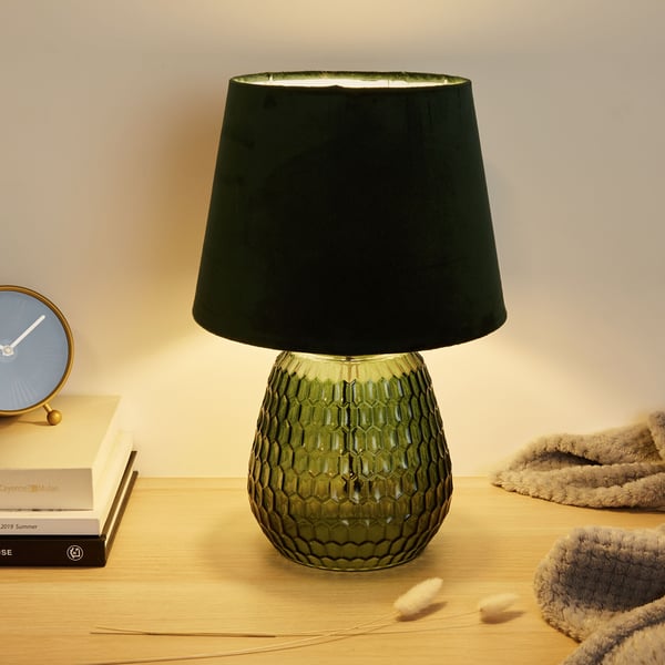 Pauleen Crystal Velours bordlampe E14 Grøn
