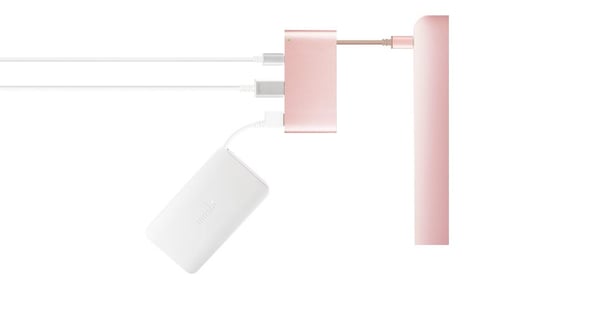Moshi 99MO084207 kannettavien tietokoneiden telakka ja porttitoistin USB 3.2 Gen 1 (3.1 Gen 1) Type-C Pink gold