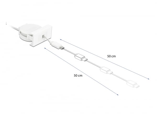 DeLOCK 81319 USB-kabel USB 2.0 0,62 m USB A Micro-USB B 0,48 Gbit/sek. Hvid