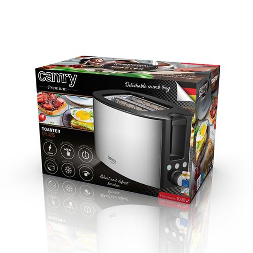 Camry Premium CR 3215 brødrister 2 skive(r) 1000 W Rustfrit stål